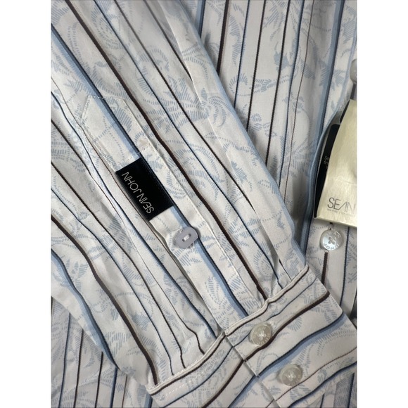 NWT $80 Sean John Stitched Floral LONG SLEEVE SHIRT 2XL XXL - Picture 6 of 12